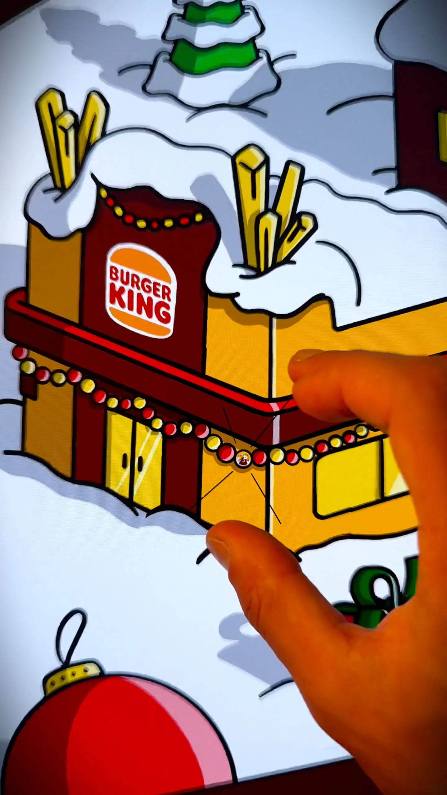 Burger King — Winter Promo Campaign, infinite zoom film hand-drawn by Théo Garnot