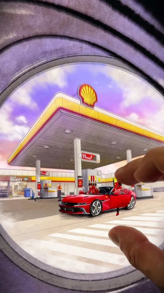 Shell Motorsport — One unbroken loop for the V-Power Games, infinite zoom film hand-drawn by Théo Garnot